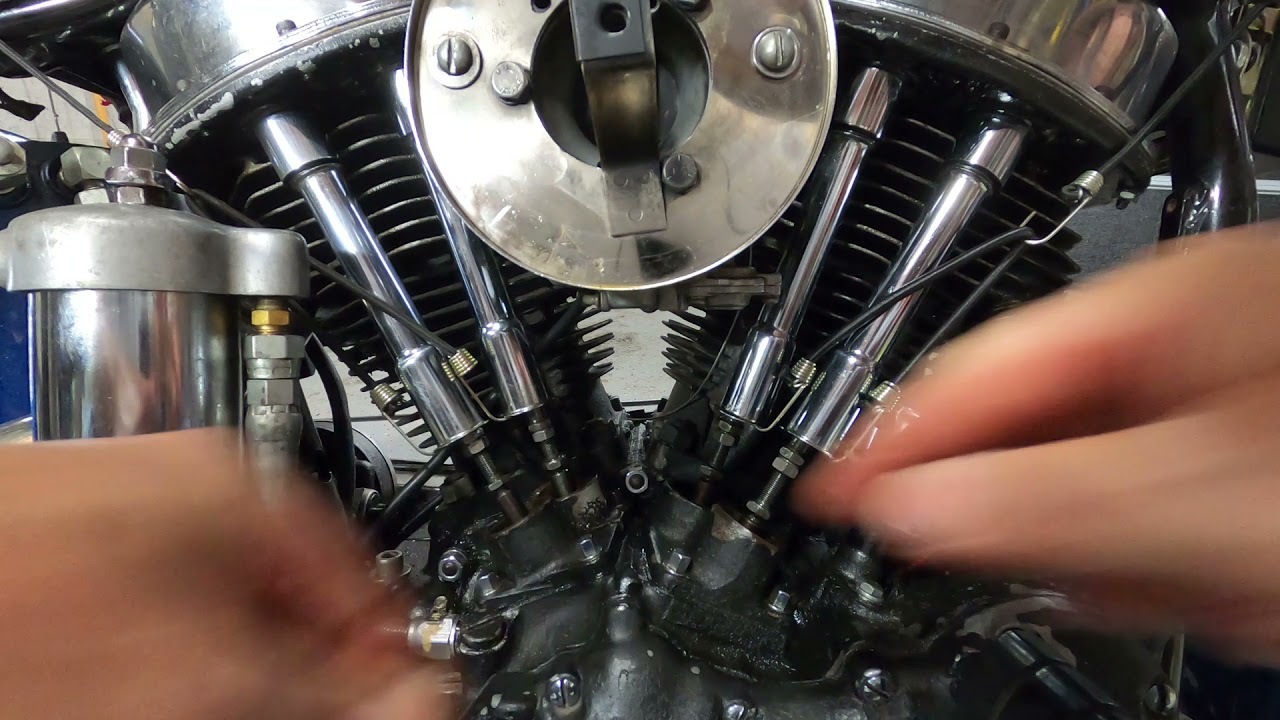 Harley Panhead Valve Clearance - YouTube