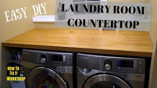 DIY Laundry Room Countertop / Shelf  Cheap and Easy!