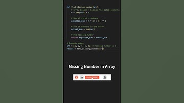 Missing number in Array. #python #coding #codinginterview