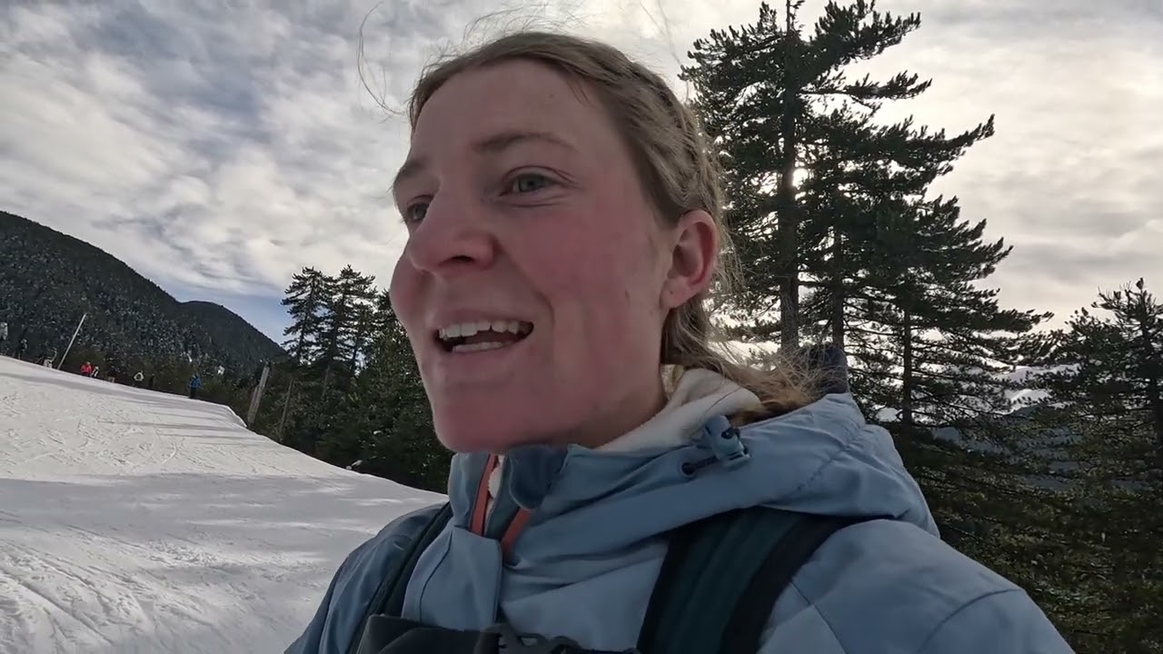 A fall on the black run and Erin takes on the ski road