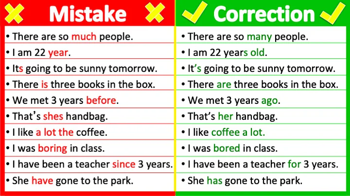 20 MOST COMMON GRAMMAR MISTAKES 🤔 😮  | Mistakes & correction ✅ - DayDayNews