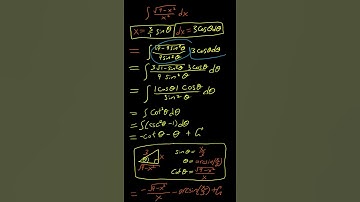 integral sqrt(9-x^2)/(x^2) dx = answer using trigonometric substitution on x=3sin(theta) // #Shorts