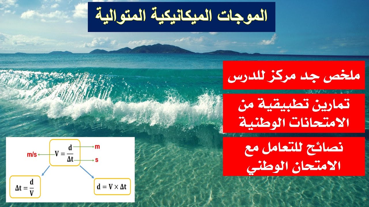 ملخص درس الموجات الميكانيكية المتوالية + تمارين تطبيقية من الامتحانات الوطنية
