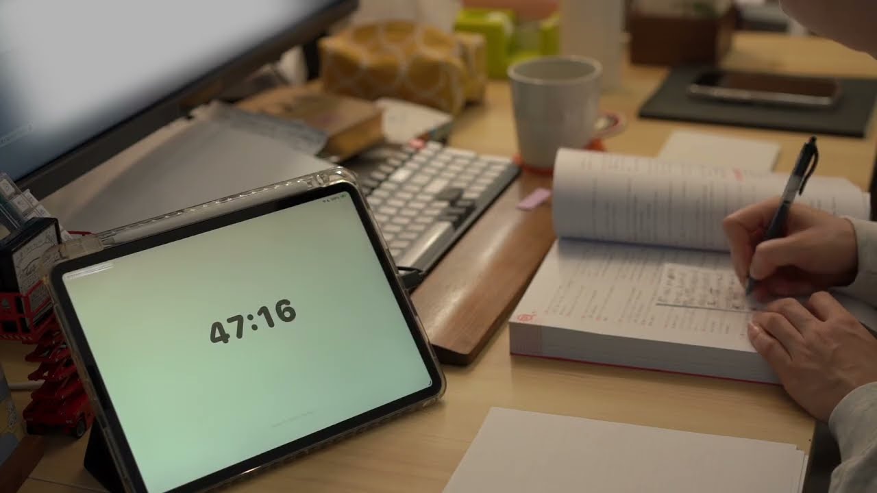 STUDY WITH ME 2 HRS[pomodoro50/10]|NO BGM|BACKGROUND NOISE|peaceful music break+alarm