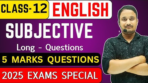 🔥 5 marks subjective questios/English Core/Class 12/Jac board 12 English Core Subjective Questions