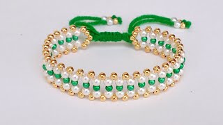 How to make easy beaded bracelet || simple and easy bracelet making || easy bracelet making tutorial