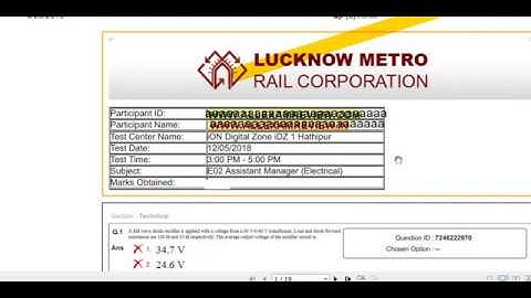 LMRC ASSISTANT MANAGER ELECTRICAL 2018 PAPER | UPMRC Assistant manager electrical paper | up metro