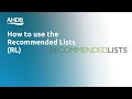 How to use the Recommended Lists (RL) – Agronomists’ Induction 2020
