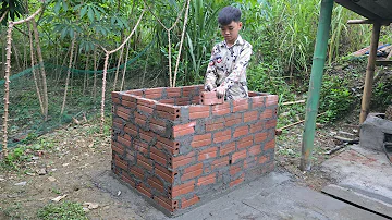 Poor boy - Build a new water tank with clay bricks