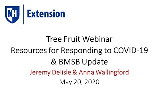 Tree Fruit Webinar May 20: Resources for responding to COVID-19 & BMSB Update