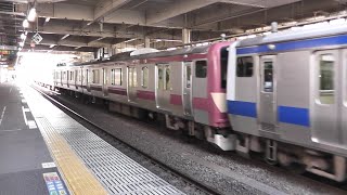 【青と赤の連結】常磐線E531系K457編成＋K451編成（回549M）勝田駅を発車