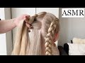 ASMR | SATISFYING HAIR STYLING W. FRIEND 💖 Beautiful Dutch Braids (hair play, brushing, no talking)