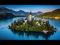 Lake Bled - Emerald Jewel of Slovenia, Julian Alps. DJI Mavic Pro Aerial Video 4K. Drone footage.