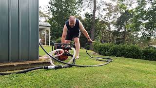 Testing the fire fighting pump after a service