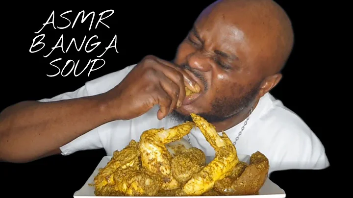 ASMR | BANGA SOUP WITH POUNDED YAM MUKBANG (EATING SHOW/NO TALKING)EATING SOUNDS | AFRICAN FOOD
