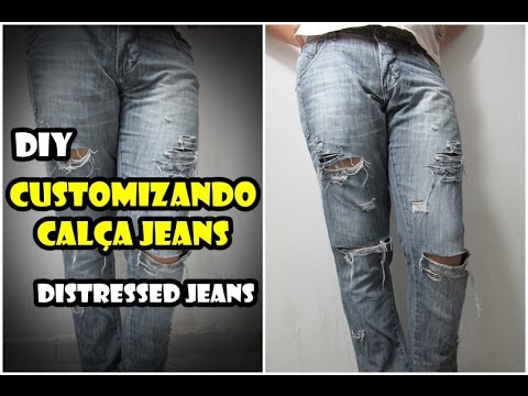 calça jeans surrada masculina