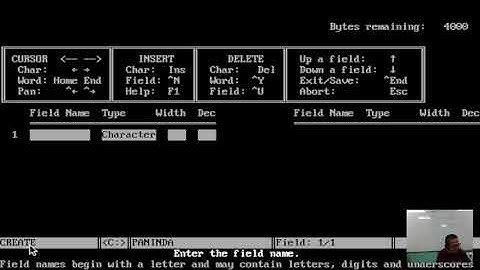 Creating Database Structure in Dbase3plus