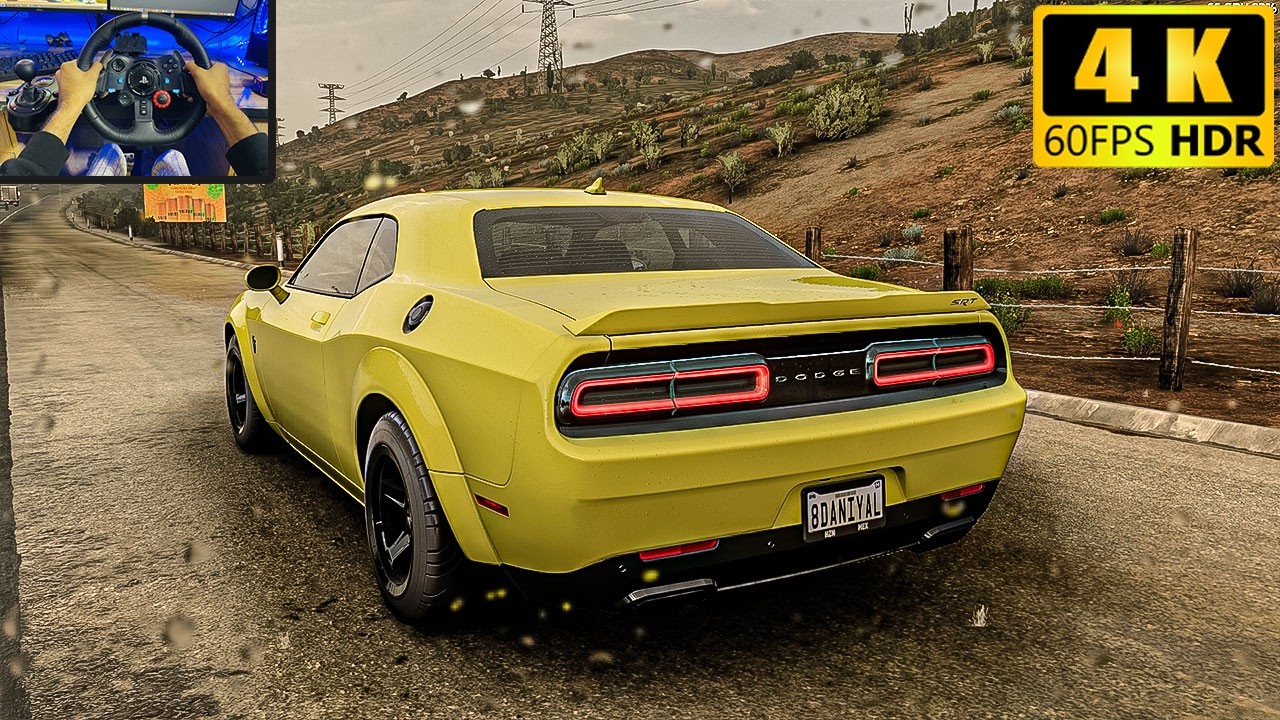 Dodge Challenger Hellcat Redeye 907HP - Forza Horizon 5 | Steering Wheel Gameplay 4k