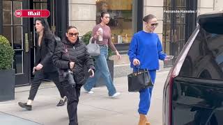 Jennifer Lopez bright statement in a blue sweatsuit on Wednesday as she stepped out in New York City