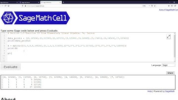 Using Sage Math Cell to Row Reduce