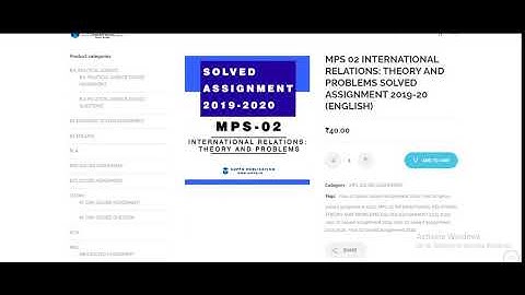MPS 02 INTERNATIONAL RELATIONS THEORY AND PROBLEMS SOLVED ASSIGNMENT 2019 20 ENGLISH