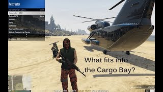 What fits into the Cargo aircrafts (Titan, Bombushka, Avenger, Cargobob) ?