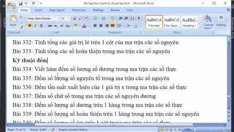 Bài 334: Viết hàm đếm số lượng số dương trong ma trận các số thực