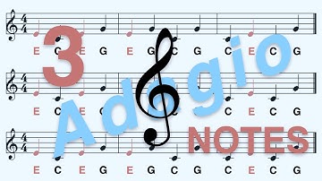 G Clef (Treble Clef): Learn to Read the E Note in Less Than 2 Minutes - Adagio, 3 Notes