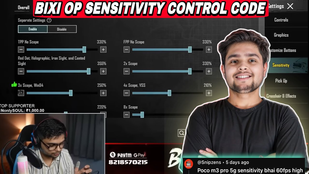 BGMI Bixi OP Sensitivity + Control Code | Update 4.0 Deadly BGMI sensitivity for All Devices 2025 🔥