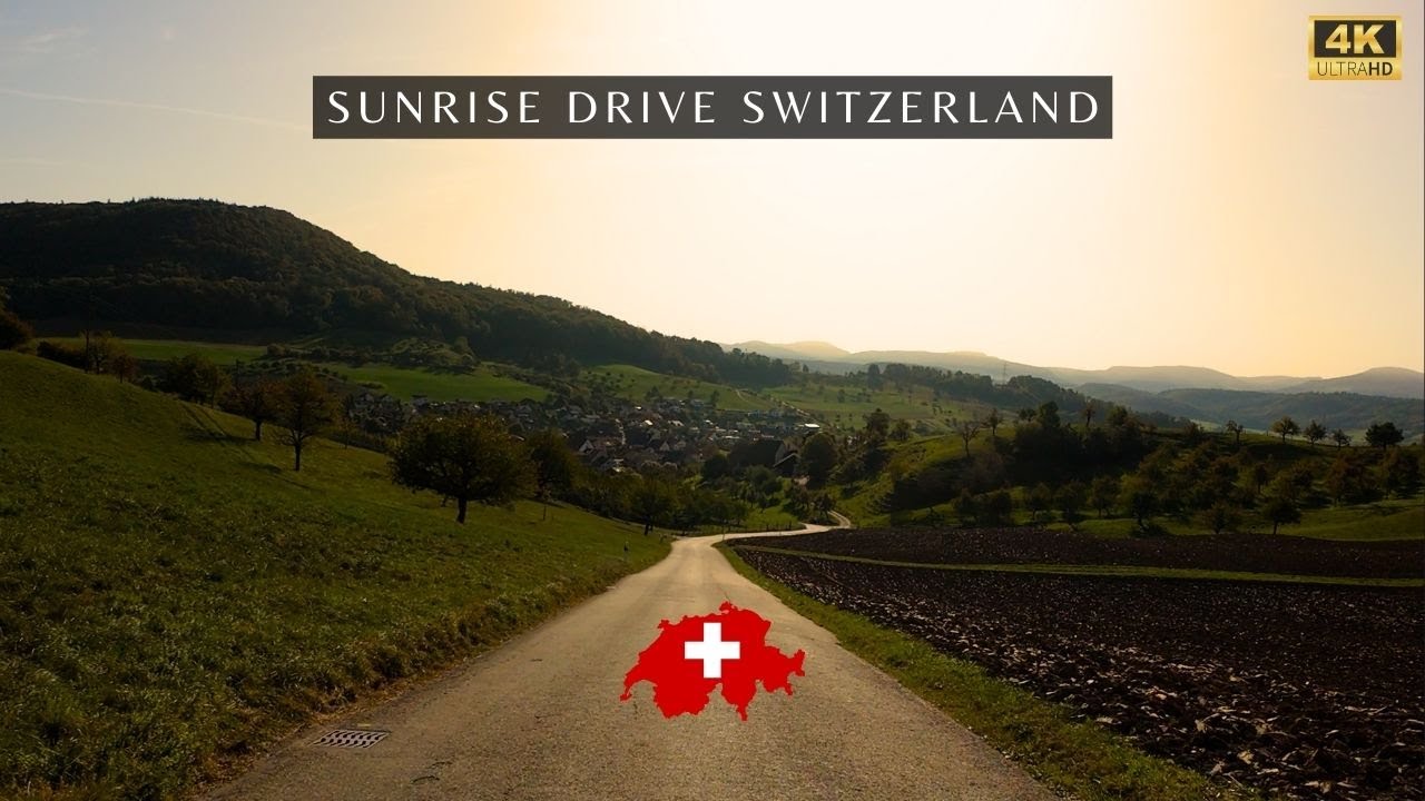 Switzerland 4k video ultra hd Drive from Basel - Olten - Aargau
