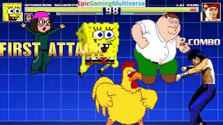 Spongebob Squarepants And Family Guy Characters Vs Liu Kang In A Mugen Match Battle Fight