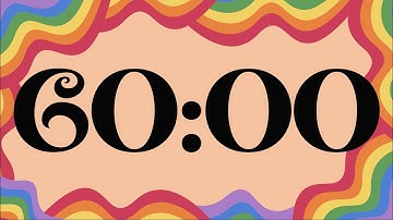 60 Minute Fun Groovy Rainbow Timer (Piano Alarm at End)