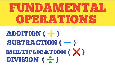 Fundamental Operations | Addition | Subtraction | Multiplication| Division|Improve your maths ||