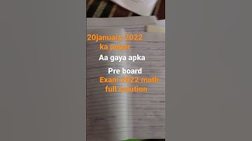 pre board exam 2022 math class 12 full solution