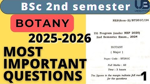 Most Expected Questions of B.Sc 2nd semester Botany | important questions BSc 2nd sem