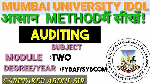 AUDIT PROGRAMME & PLANNING   CHAPTER TW0 FYBAF/SYBCOM  #Abdulsir