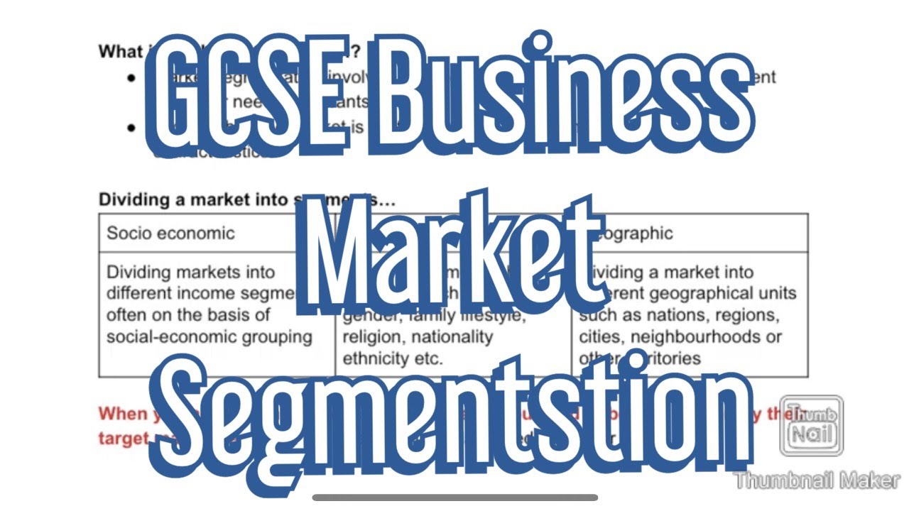 Mr Teach GCSE Business Market Segmentation YouTube Mr Teach GCSE Business Market Segmentation YouTube