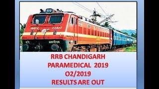 RRB CHANDIGARH PARAMEDICAL STAFF NURSE 2019 RESULT 02/19