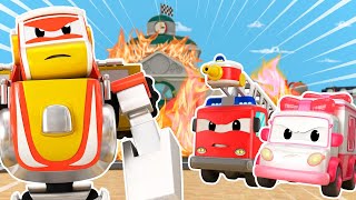 SUPER ROBOT et L&#39;ÉQUIPE DE SECOURS sauvent les BABY TRUCKS d&#39;un INCENDIE !