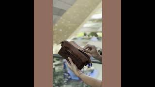 The Elara – Unisex Leather Wristlet Bag by LegendaryHide
