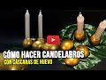 DIY: CANDELABROS EN FORMA DE HUEVO con cemento.