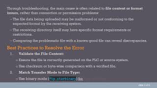 Troubleshooting FTP 451 Error Closing File--[5370]-- When Sending Files from PLC via Python