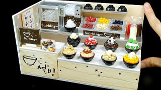 DIY Miniature Realistic Shaved ice Board shop # - Build Amazing Shaved ice shop｜Sulbing ｜미니어쳐 설빙 만들기