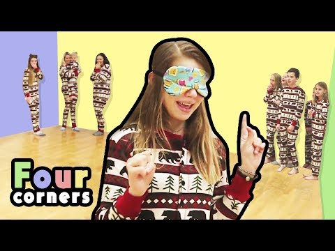 Four Corners in Jammies with That YouTub3 Family! | Four Corners Blindfolded!