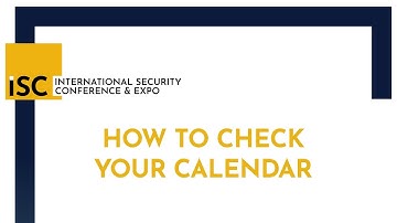 ISC Virtual Event Platform: How to Check Your Calendar