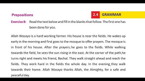 English Class Five Unit 2 Section 4 Grammar Sindh Text Book Board