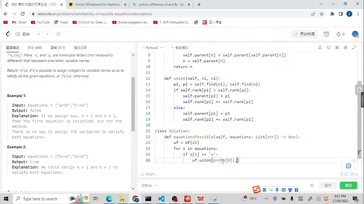 Leetcode 990. Satisfiability of Equality Equations (union find)