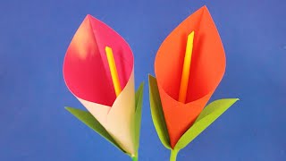 Cara Membuat Bunga Dari Kertas Origami (Calla lily)