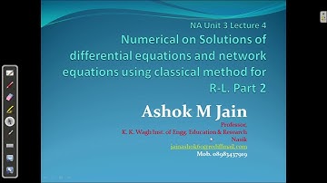 Network  | Numerical on Network Equation using Classical method for R L series Part 2 |  Unit 3-4