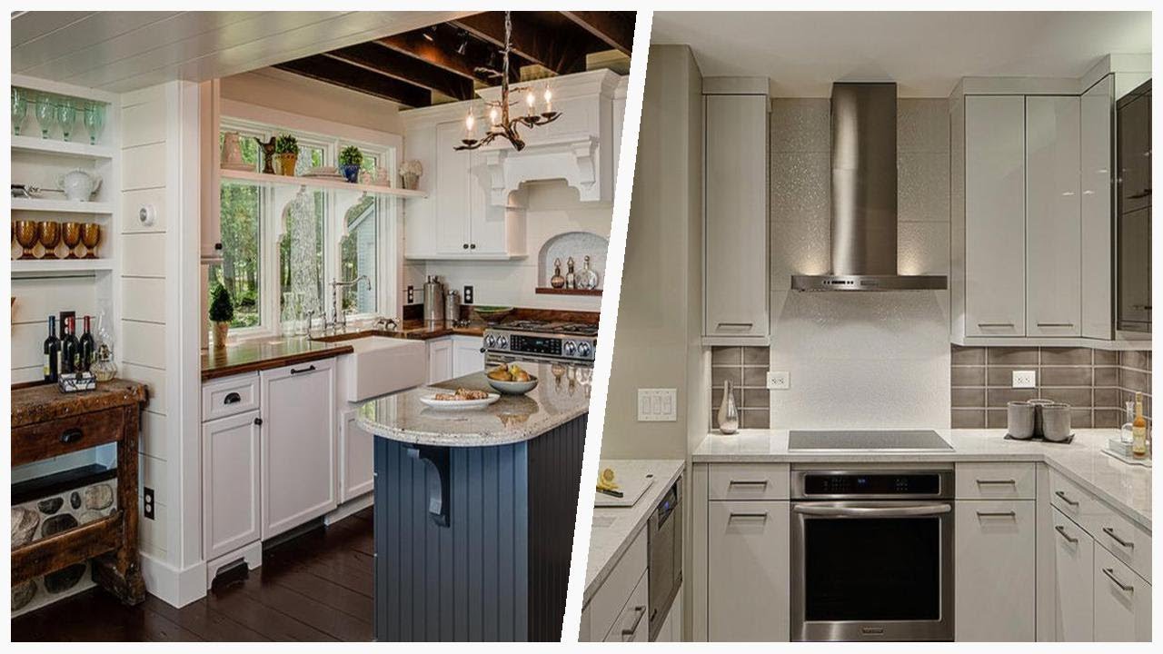 75 Small Kitchen With White Cabinets Design Ideas You'll Love ☆ - YouTube